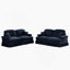 Ensemble de canapé classique 2 pièces avec volants amovibles, accoudoirs évasés et pieds fuselés pour un décor de salon élégant-372396345
