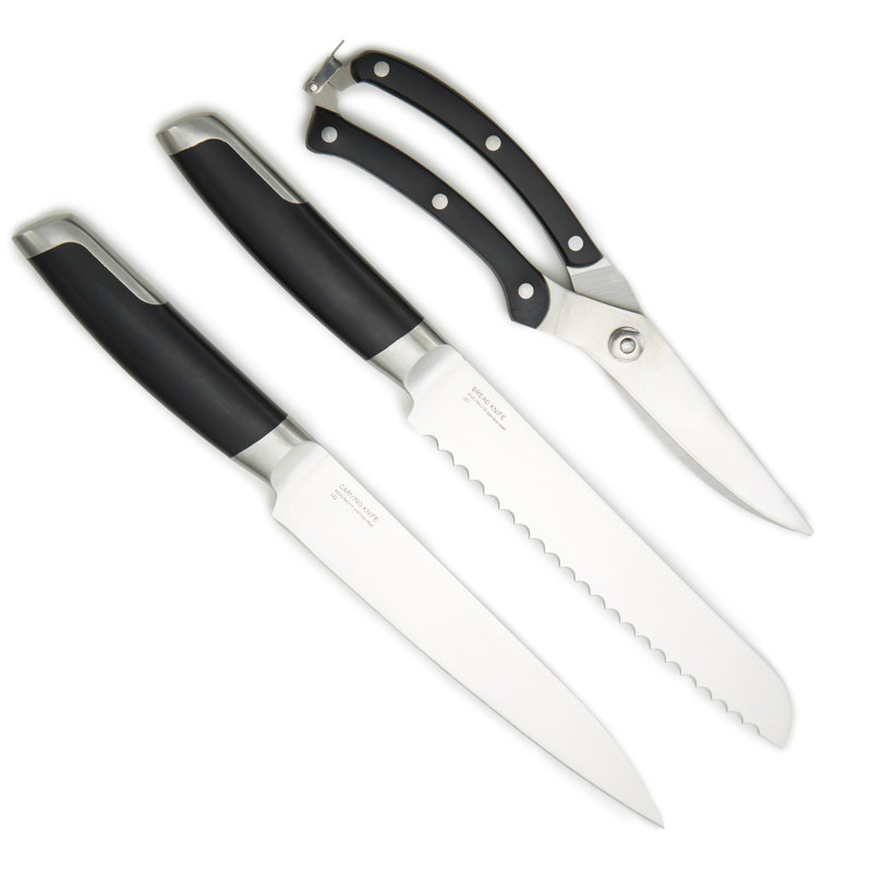 BergHOFF Graphite 3Pc Stainless Steel Forged Cutlery Set, Black