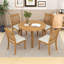 Ensemble de salle à manger 5 pièces à abattants avec table pliante en bois et 4 chaises rembourrées à dossier en lattes-1774006644