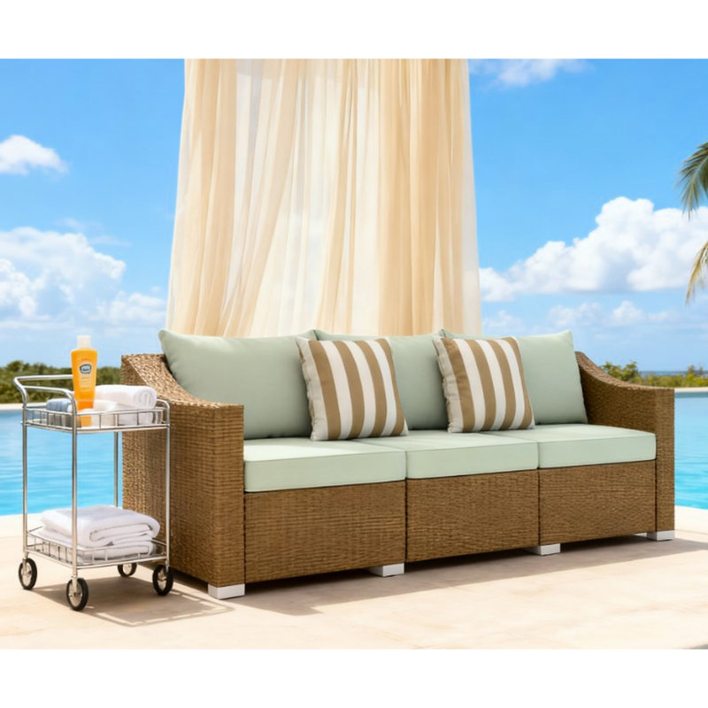 Mobilier d'extérieur avec coussins et coussins décoratifs tissés à la main, durable et résistant aux intempéries
