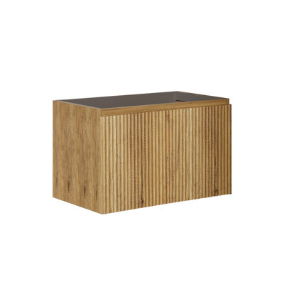 Armoire de salle de bain murale pliable 36 po, placage chêne doré, sans lavabo