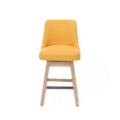 Mid-Century Counter Height Bar Stools with 360 Swivel and Back Support