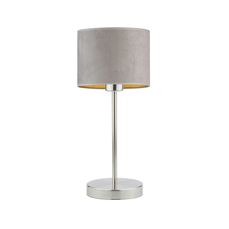 Letina Metal Desk Lamp, Brushed Steel, Grey/Gold