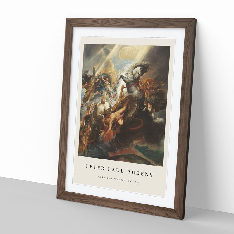 The Fall of Phaeton by Peter Paul Rubens - Picture Frame Painting, Walnut Framed, 36cm H x 27cm W x 2cm D