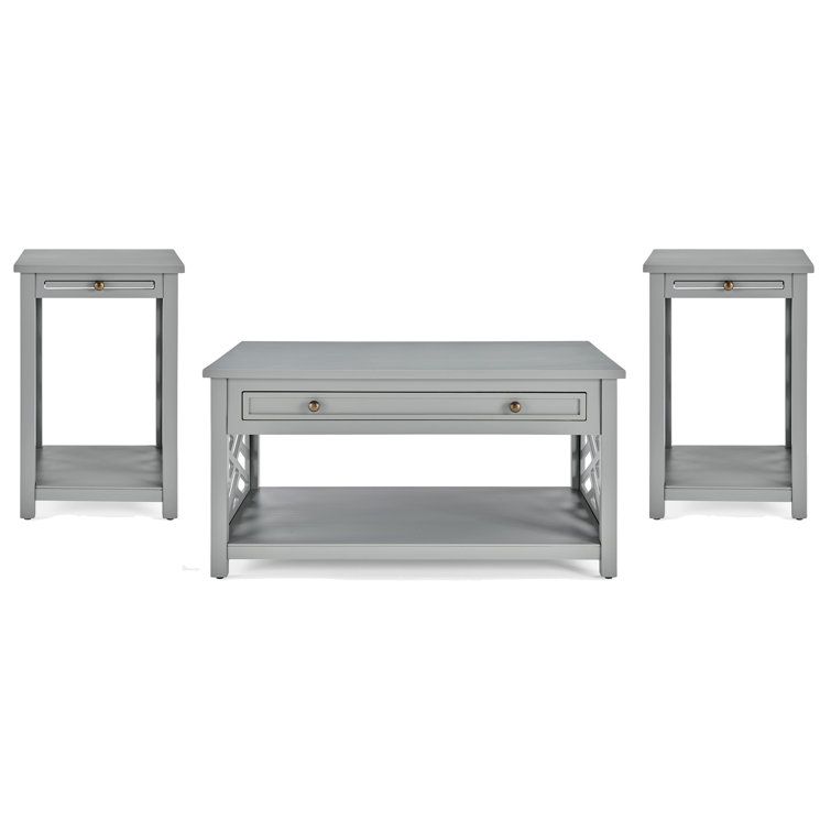 Lund 36" Wide 3 Piece Set With 1 Rectangular Coffee Table And Two End Tables With Storage