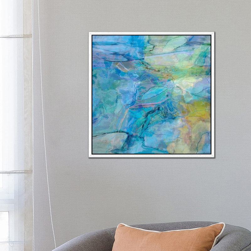 Random V by Michael Tienhaara - Print on Canvas, 66.04cm H x 66.04cm W x 3.81cm D, White Floater Framed