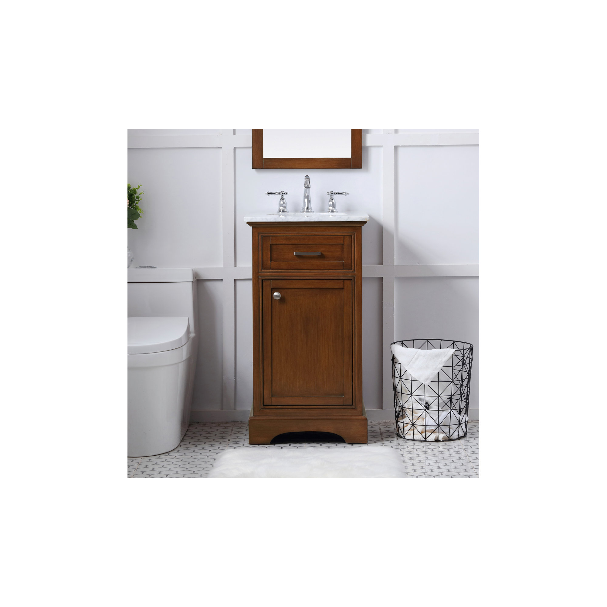 Hermes 19'' Single Bathroom Vanity, Teak