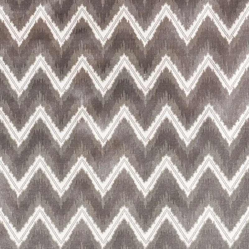 Chevron Velvet Fabric, Gray