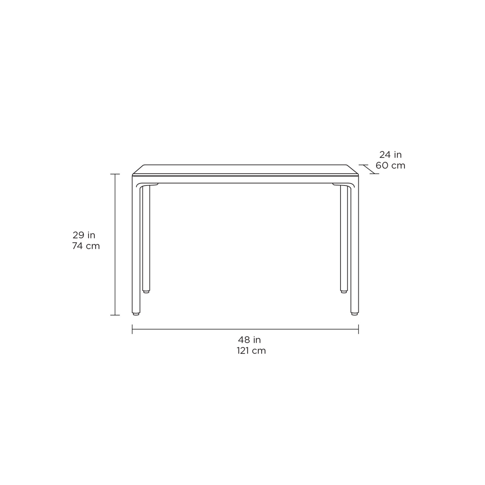 Luma Office - Stationary Desk, 29" H x 48" W x 24" D, Dune