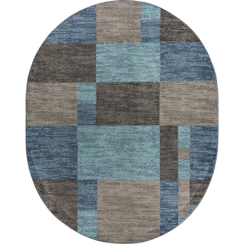 Eginhard Geometric Indoor Rug, Oval 7'10" x 10'