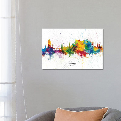 Stirling Scotland Skyline Splash by Michael Tompsett - Wrapped Canvas Print