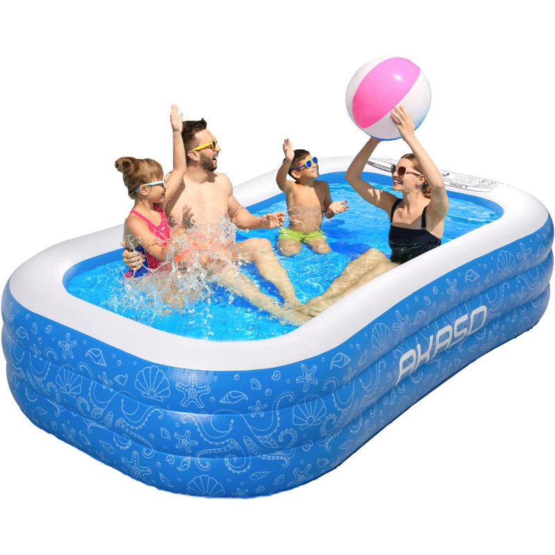 Textiles Hub Rectangle Inflatable Pool 22 H x 56 W x 94.5 L
