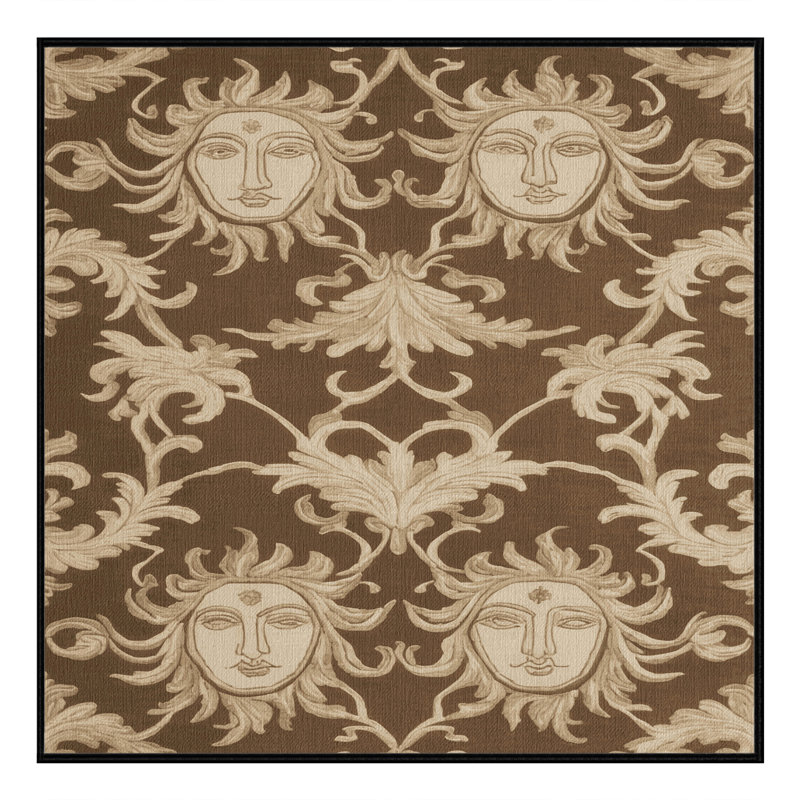 Tapis brun français lavable à la machine, Carré 4 pi