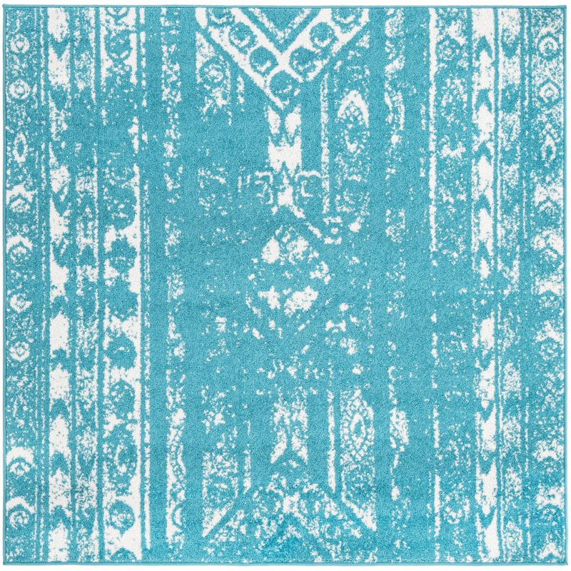 Geometric Indoor Rug, Square 5'3"