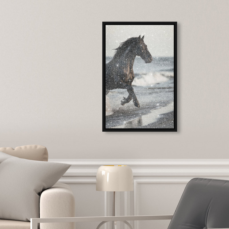 Void Runner I Print by Oliver Gal, 11"H x 16"W, Black Floater Frame