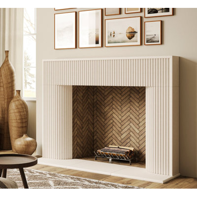 Fluted Cast Stone Fireplace Surround
