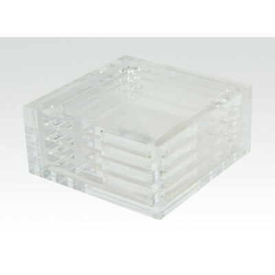Glass Coaster Set With Holder