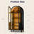74.8" Tall Arched Storage Cabinet, 5-tier Arched Bookcase With Human Body Sensor, 3 Color Lights Display Cabinet With Glass Door For Living Room Office Wood Black-939350649