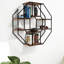 Tablette décorative hexagonale 7 pièces avec tablettes réglables Lenwood
