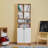 Sapphire Oak Bookshelf with Black Accents, 23.6 x 71.3 x 11.8 inches | 100% Melamine Coated Chipboard, 0.71-inch Thickness | 2 Doors with Shelves, Easy Assembly, Friction Brake Hinges, Modern Home Decor