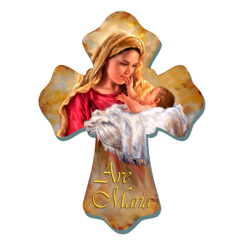 Ave Maria Wooden Cross