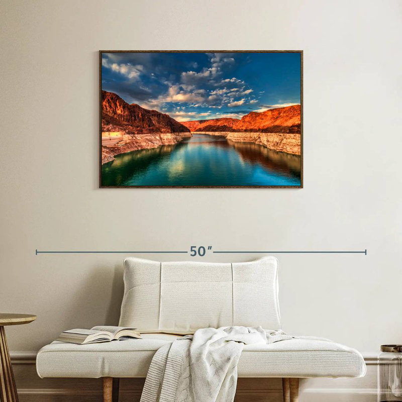 Hoover Dam, Lakeside Mountain, 37 po x 25 po, Cadre flottant noyer