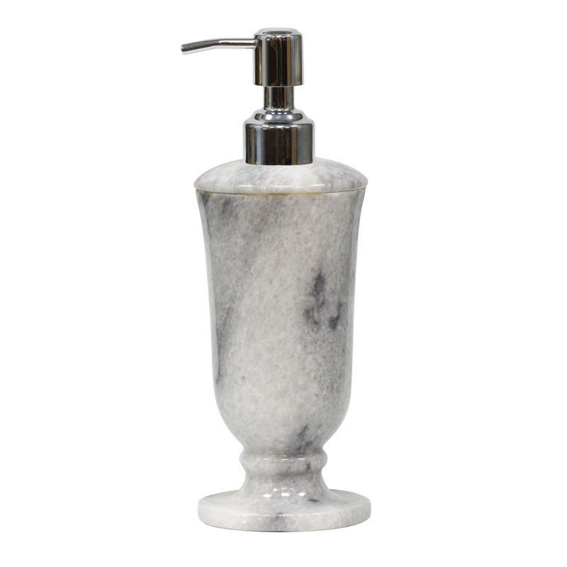Chipman Marble Soap / Lotion Dispenser, Gray/Silver
