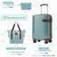 Ensembles de valises 3 pièces, valises légères en plastique rigide avec roulettes, approuvées par les compagnies aériennes 22 x 14 x 9, 20 po, bleu