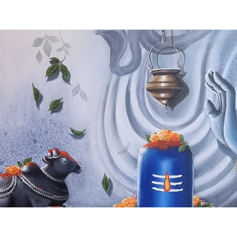 Shivoham - Le Shiva Lingd | Acrylique sur toile par Avani Mayank Desai | Cadre en bois