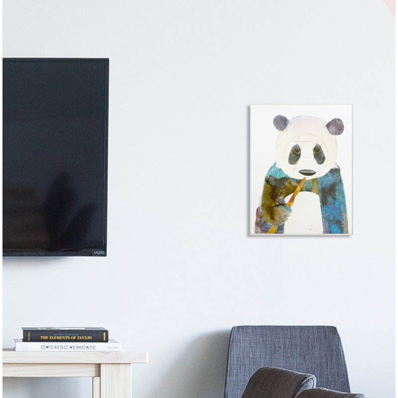 Collage découpé panda art, Plaque murale, H 19 po x l 13 po x P 0,5 po