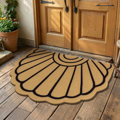 Half-Circle Seashell Outdoor Coir Doormat