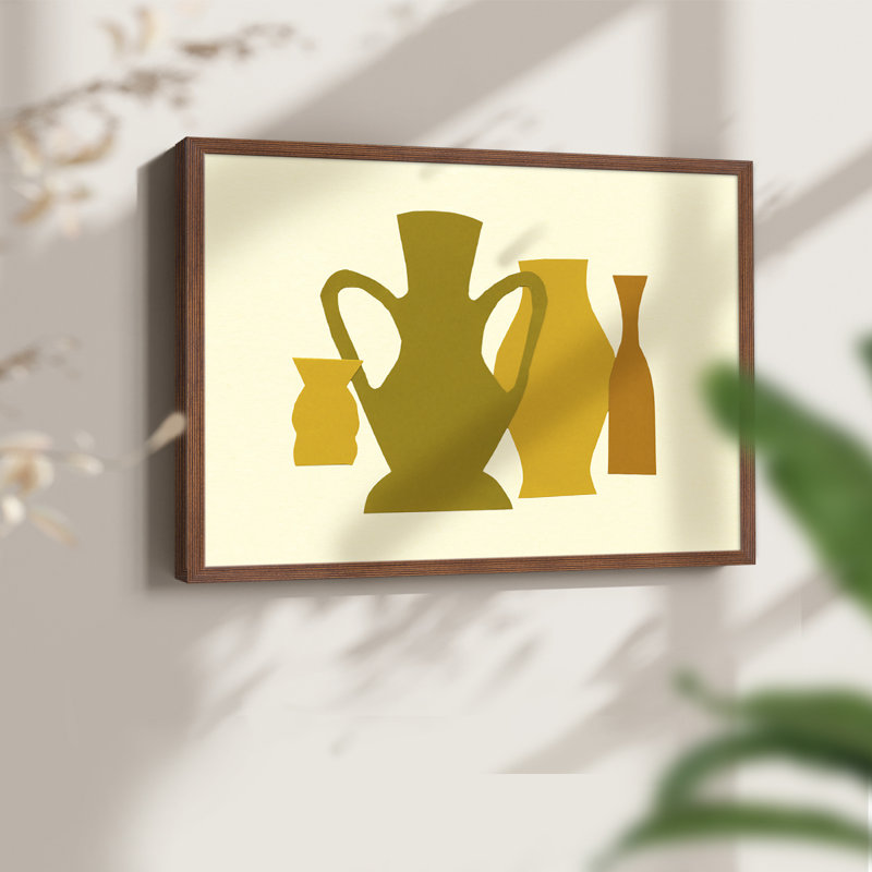 «Posing Pottery I», reproduction encadrée, H 8 po x l 10 po, Noyer