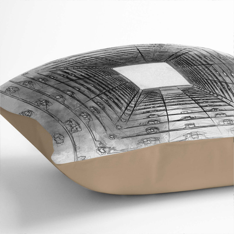 Square Cushion, Stone, 55cm H x 55cm W x 20cm D