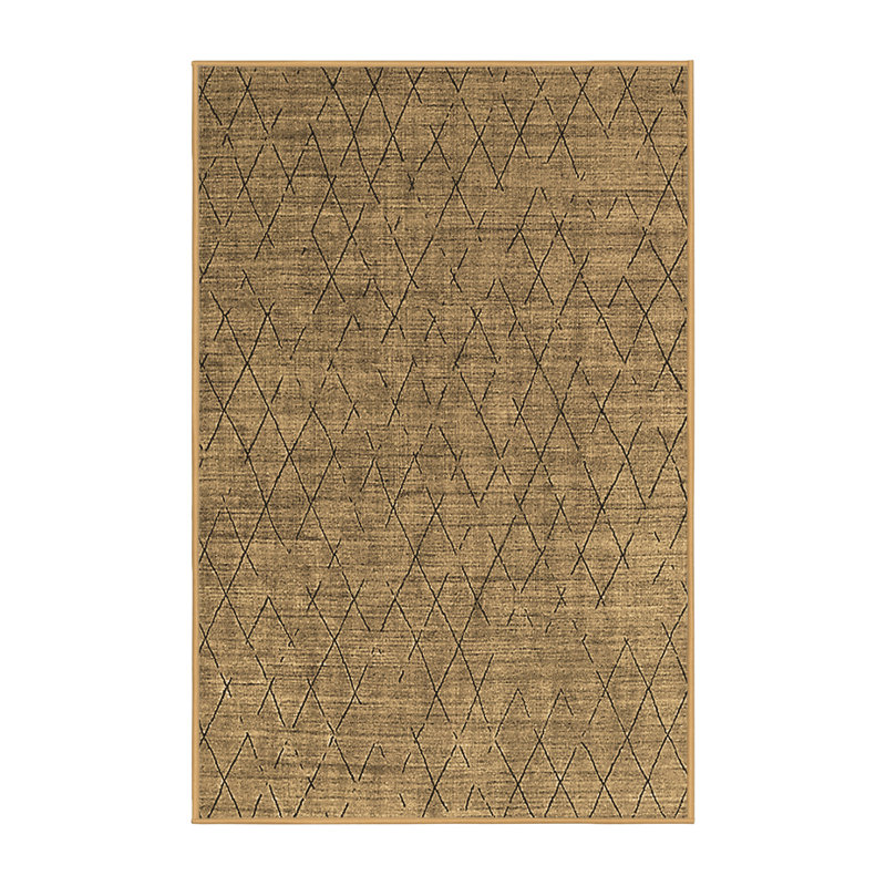 Tapis brun en laine / polyester tissé à la machine Orestis, Rectangle 7 pi x 9 pi