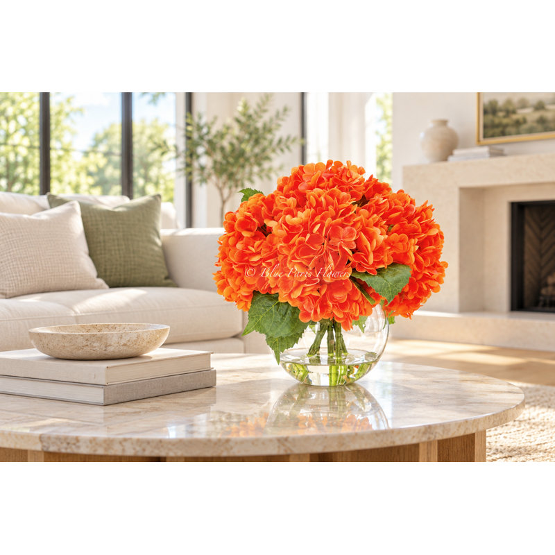 Real Touch Hydrangea In Vase, White Color
