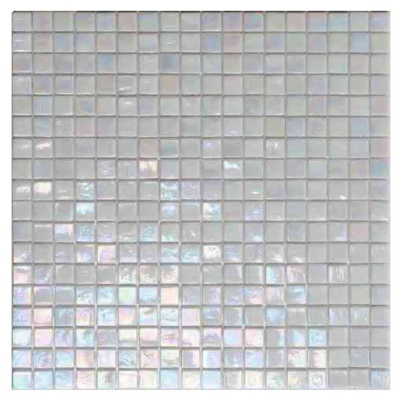 Carreau de mosaïque pour mur et plancher en verre 0,6 po x 0,6 po Skosh, Blanc os clair