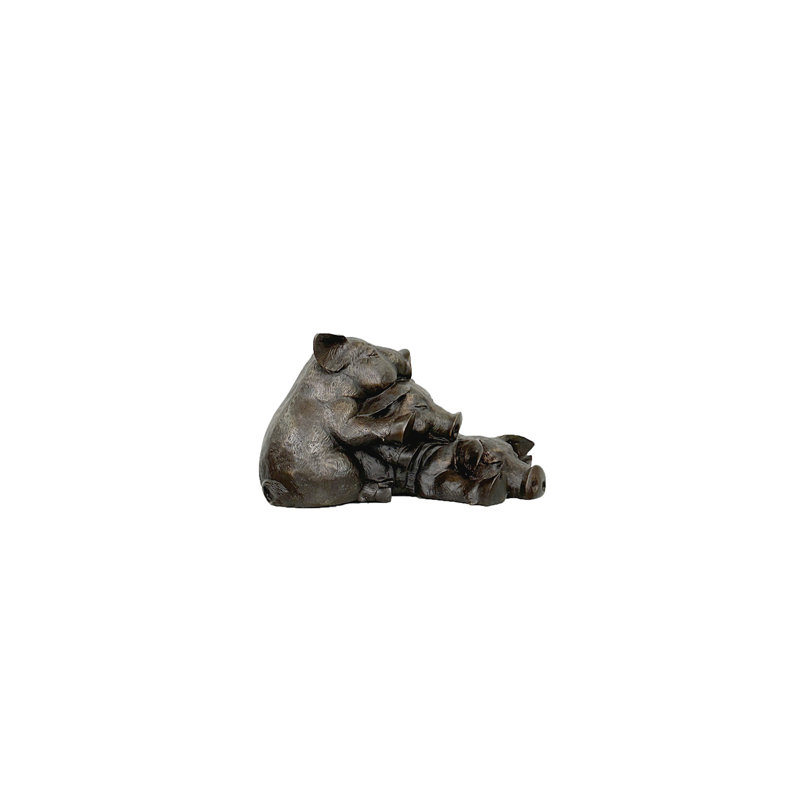 Sculpture bronze trois petits cochons