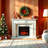 23 inch electric fireplace insert, thin heater with log set & realistic flame, remote control with timer, overheating protection-1161120335