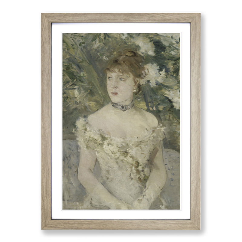 Young Girl in a Ball Gown by Berthe Morisot - Picture Frame Painting, Oak Framed, 48cm H x 36cm W x 2cm D