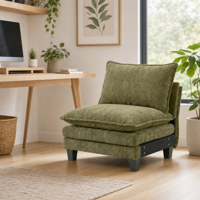 Fauteuil modulaire surdimensionné sans accoudoirs, siège d'appoint rembourré confortable pour le salon, coin lecture, bureau personnel, chambre d'amis, petits appartements, grandes maisons familiales, parfait pour se détendre