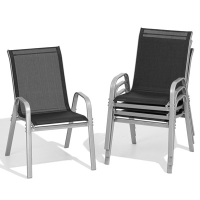 Wittig Powder Coated Steel Patio Dining Chairs