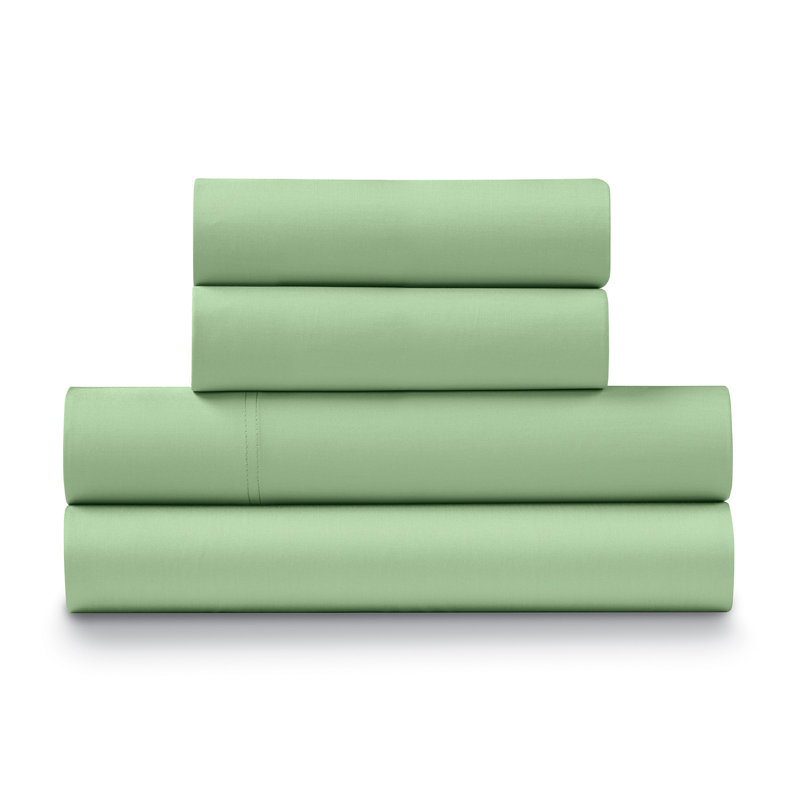  500 Thread 100% Cotton Sateen Sheet Set (4PC.), King, Olive