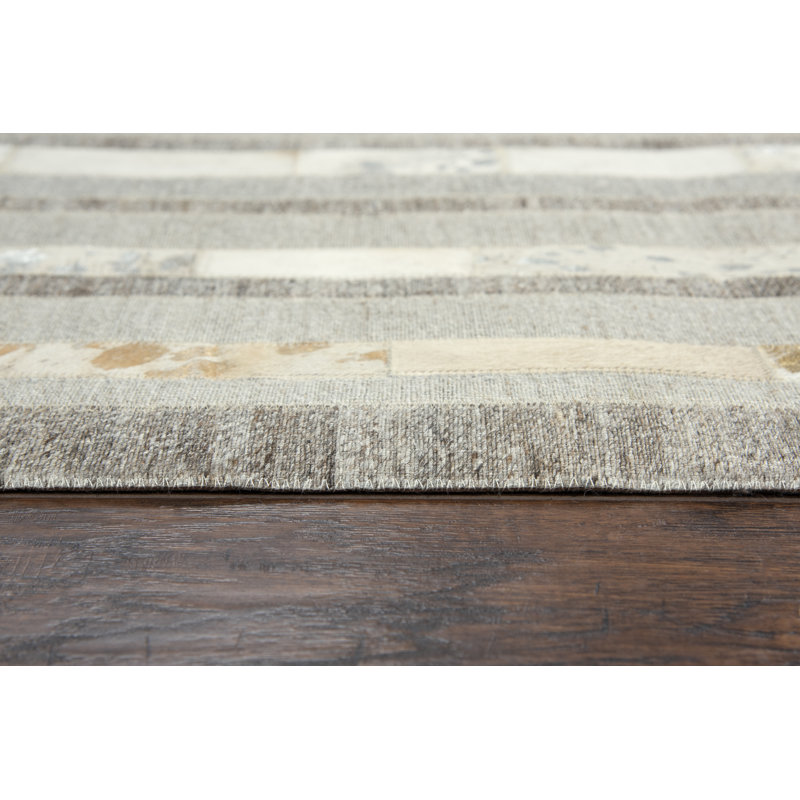 Wild Thing Leather Striped Indoor Rug, Rectangle 5' x 8'
