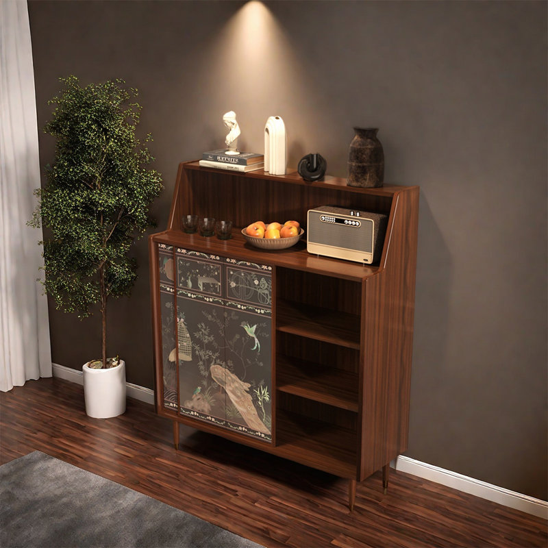 Armoire à double porte en bois de noyer massif