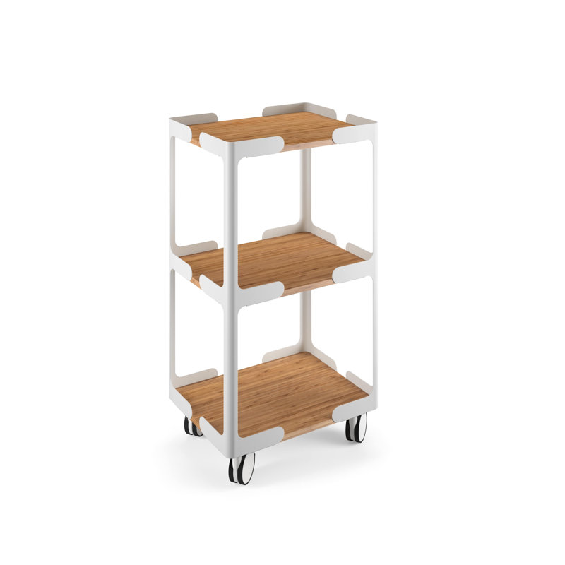85.9cm H x 45.6cm W Utility Cart with Wheels, White