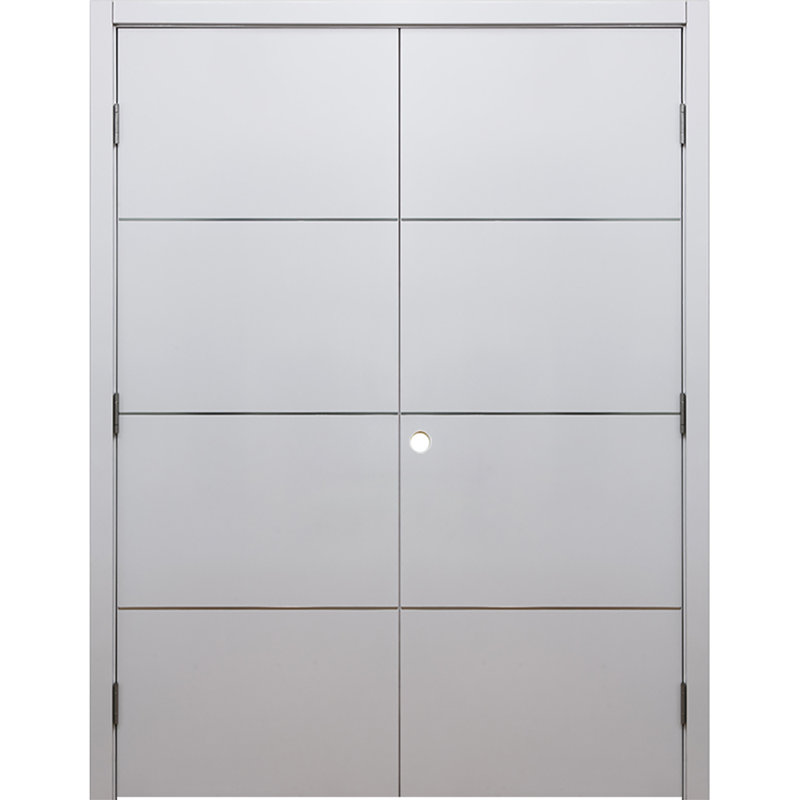 Double porte intérieure stratifiée HG-008, 60 po x 96 po, Blanc, Droite / vers l'intérieur