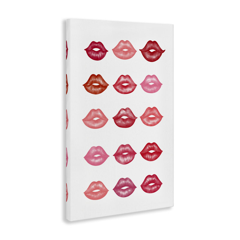 Art mural rouge et rose sur toile par Martina Pavlova, H 24 po x l 16 po