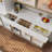 94.4" Wide Large Glass Door Display Stand With LED Lighting & Drawers-1740343248