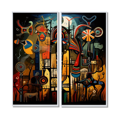 Abstract Sub-Saharan Landscape - Red Canvas Prints