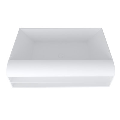 69'' x 36'' Freestanding Soaking Solid Surface Bathtub with Faucet